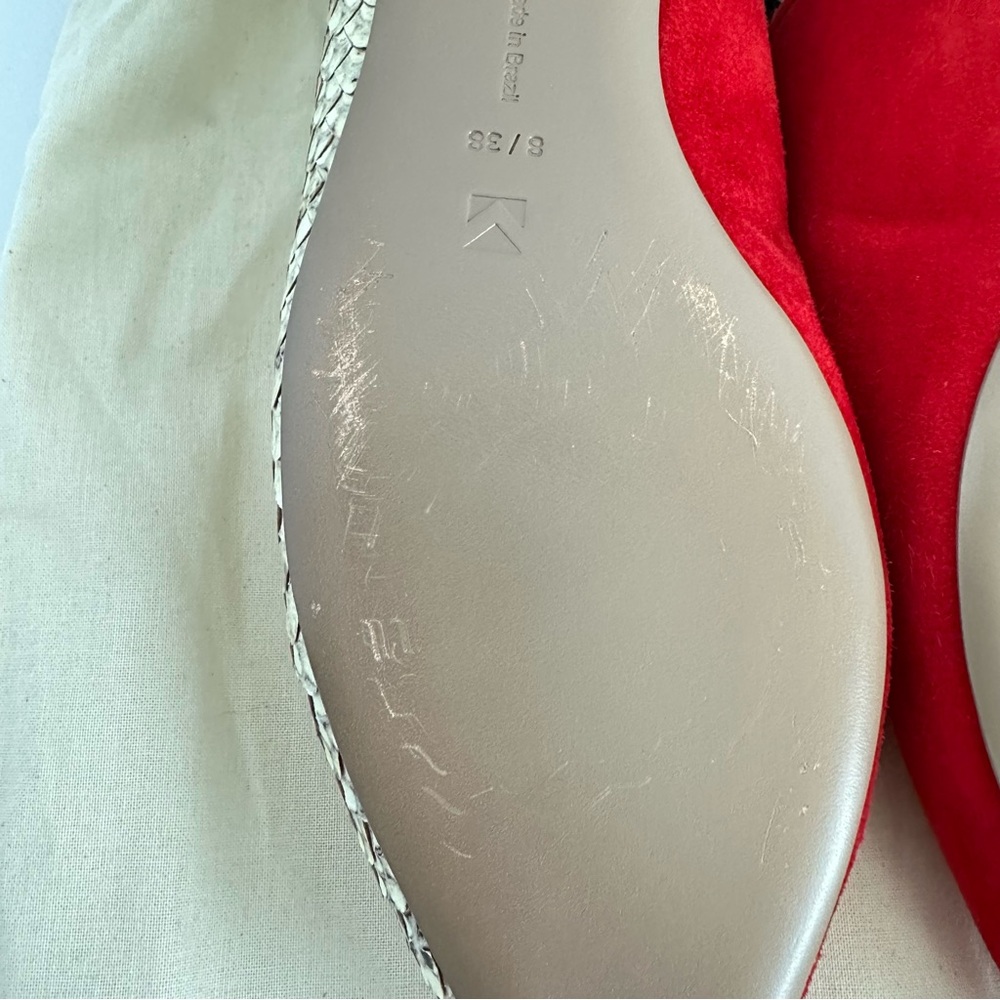 Mercedes Castillo Evetta Slingback Flats in Red + Snake Print | 8M EUR 38 | NWOT - Picture 8 of 13